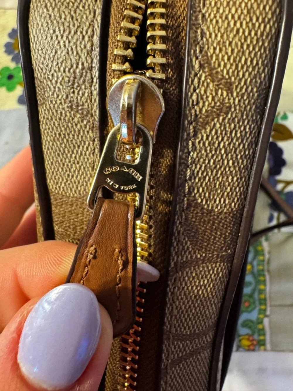 Authentic Coach Mini Camera Bag in Signature Coated Canvas